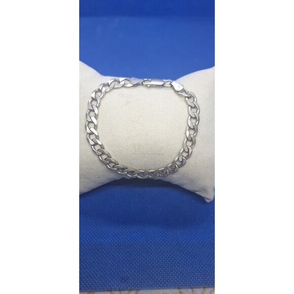 Solid Italian 925 Sterling Silver Curb Chain Bracelet- 7 Inch- Excellent! - Picture 5 of 5